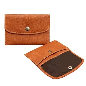 MATSS Orange Faux Leather Card Holder/Wallet/Coin Pouch for Men and Women