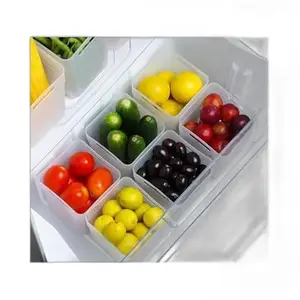 classic fridge storage Space-saving Refrigerator Side Door Organizer fridge container plastic kitchen items storage box- 1000 ml (Pack Of 6, Black) 01| design - 201 for kitchen and home