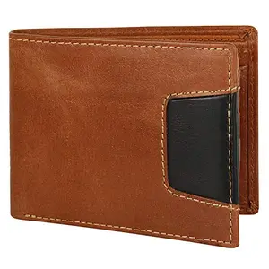 wooden Leather Men's Wallet (tan Middle Black)