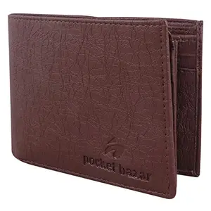 pocket bazar Men's Wallet Brown Color Artificial Leather