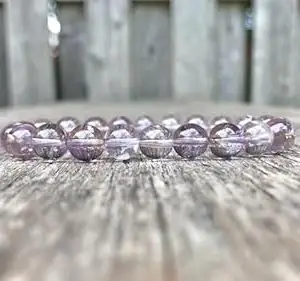 LKBEADS Natural Ametrine 6mm Round Shape Smooth Cut Beads 7 inch Stretchable Bracelet for Men & Women.|STBR_RR_00633_7.0