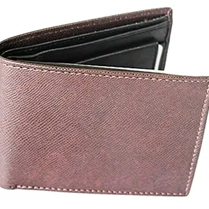 Laps of Luxury - Genuine Leather Classic Wallet Brown Color with 'S' Alphabet Key Chain Combo Gift Pack