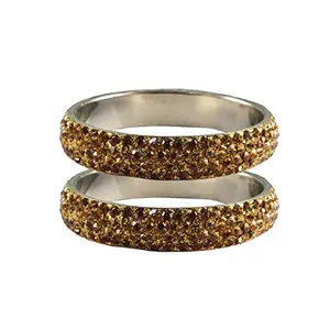 Vidhya Kangan Latest Traditional Golden Stone Brass Bangle -(banx3187) Size-2.16 For Women and Girls