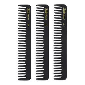 Roots Detangling and shampoo Combs - Black - Pack of 3