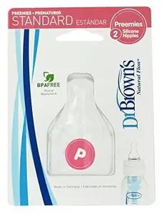 Dr. Brown's Natural Flow Preemie Standard Nipple 2 Pack