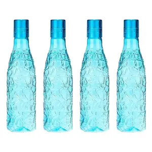 Kuber Industries BPA-Free Plastic Water Bottle | Leak Proof, Firm Grip, 100% Food Grade Plastic Bottles | Unbreakable, Freezer Proof, Fridge Water Bottle | Pack of 4 - Blue