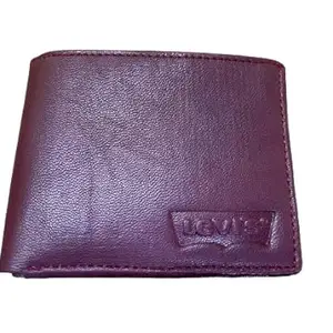 Levi's Men's Leather Bifold Wallet, Wine Color, Premium Imitation Leather