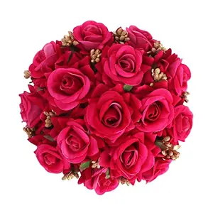 Generic rapid sales Full Bun Pink Rose Flower Hair Bun Gajra For Bridal Hair Styling Accessories For Women Wedding Use Pack of 1