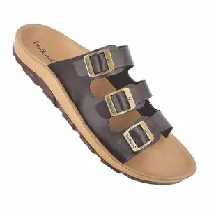 WALKAROO Soft Cushion Sandal for Men|Comfort and Light Weight|Casual Wear|WE1360 Brown