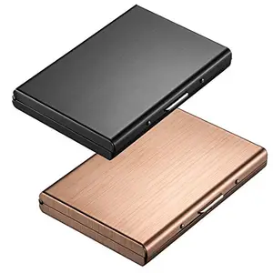 Stealodeal Rose Gold and Black Metal Trendy ATM Card Holder