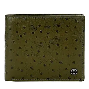 eske Delphine - Genuine Leather Mens Bifold Wallet - Holds Cards, Coins and Bills - 7 Card Slots - Everyday Use - Travel Friendly - Handcrafted - Durable - Water Resistant -Olive Green