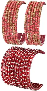 Colorful Glass Bangles/Kada Set Combo Ornamented with Colourful Chips & Beads_Bridal2069 (AkBang2-AOP1.d_bang)