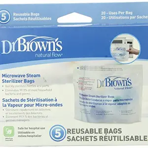 Dr. Brown's Microwave Steam Sterilizer Bags-2 Packs of 5 Count=10