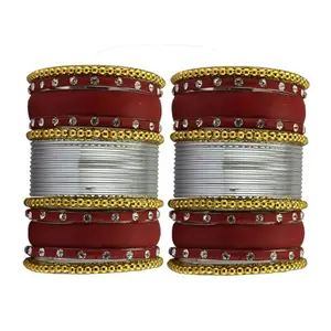 Vidhya Kangan Multi Brass Stone Stud Bangle (ban28392-2.4)