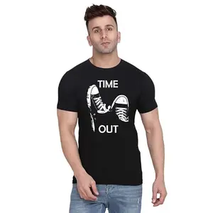 ALLEN BLACK Men's Round Neck T-Shirt Comfortable & Stylish Men's T-Shirt Idea for Gym, Sports, Casual Outings, or Lounge Wear - Large$616 Black