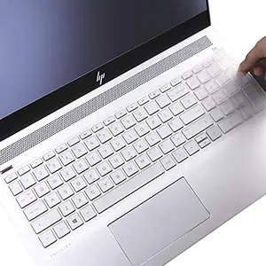 Saco Silicone Skin Keyboard Cover Compatible for HP 15q-da3001TU Laptop - Transparent