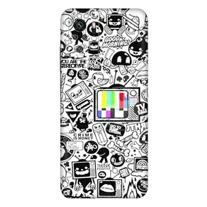 GADGET GEAR Gadget Gear Vinyl Skin Back Sticker Customised TV Doodle (6) Mobile Skin (Not a Cover) Compatible with Xiaomi Redmi Note 10 (Only Back Panel Coverage)