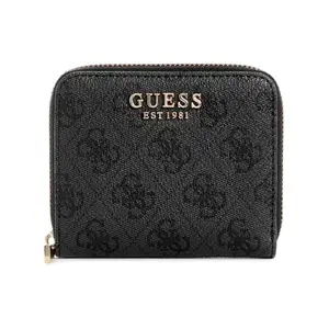 GUESS Grey Monogram Laurel Small Zip Around Wallets