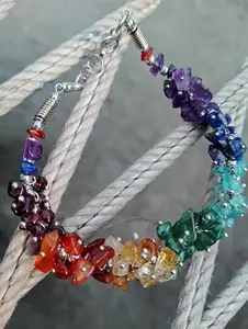 Stone GEMS Gallery Fancy Look Clasp Pulsera for Women Men 7 Chakra Chip Crystal Breslet Seven Chakra Bracelet Original Certified सात चक्र ब्रेसलेट வளையல் ಕಂಕಣ బ్రాస్లెట్స్ for Girls