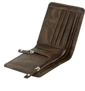 Dark Brown Wallet for Men Synthetic Leather