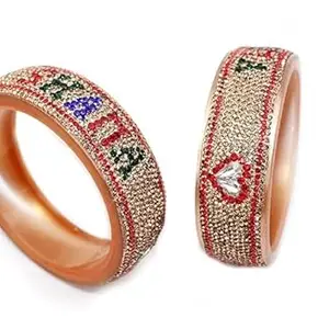 BANGLESKART Plastic with Opal Custamised Name Kangan for Women (ANM-6)