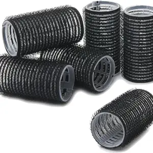 APOEM Large Cling Hair Rollers Black Stylist Tools (Pack Of 6)