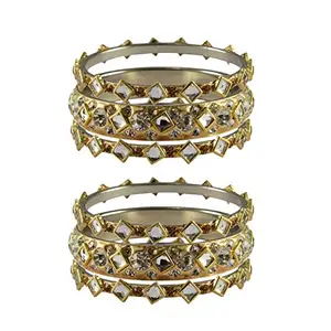 MAYA FASHION Golden stone Brass Bangle Elegant Extra Large Size Bangle | Perfect Fit for Plus Size banglesTrendy and Comfortable Fit for woman and girls | (Sku-ban3896)