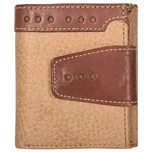 LMN Genuine Leather Women for Brown/Tan Color Wallet 7001 (7 Credit Card Slots)