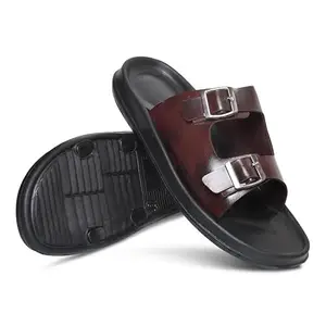 HotStyle Buckle Brown Men Flip Flops