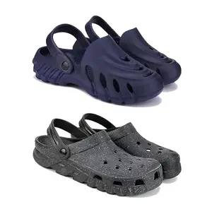 WINGSCRAFT Lightweight Classic Clogs || Sandals with Slider for Men-Combo(2)-3136-3056-8 Grey