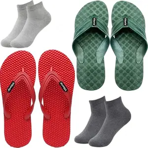 Vitoria Men Slippers | Soft Comfortable Stylish And Anti Skid Men's Flip-Flops & Slippers | Color : Multicolor | Size : 9, 2SLPSpidrGrenDanaRedDrkGryLgtGryScks-9