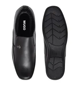 Men's Faux Leather Formal Shoes (Black, 8)-PID53509