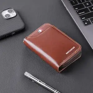Watchstar Slim Skinny Fit Card Wallet for Men and Women (16#Cross Brown Kard)