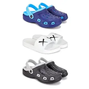 Lightweight Classic Clogs || Sandals with Slider for Men-Combo(3)-3019-3029-3018-10 Grey (COMBO(3)-3019-3029-3018-10__BZ)