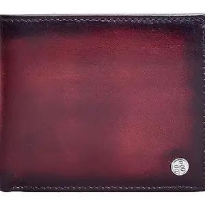 eske eské Tris - Genuine Leather Mens Bifold Wallet - Holds Cards, Coins and Bills - 6 Card Slots - Everyday Use - Travel Friendly - Handcrafted - Durable - Water Resistant -Wine VT