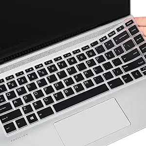 OJOS Keyboard Cover Protector Compatible for HP Pavilion X360 14 inches Laptop Ultra Thin Silicon Black Keyboard Skin Protector, 4.72 x 12.59 x 0.78 inches -Black