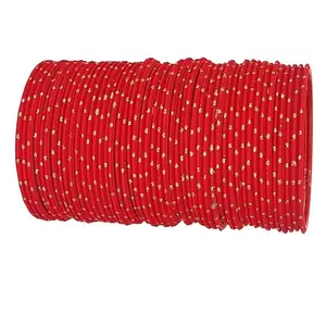 Omsar Jewelry Red Color Velvet Bangle Set (Pack of 36) (2.6)