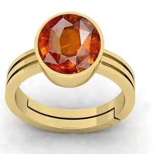 LMDPRAJAPATIS 15.25 Ratti/14.25 Carat Natural Gomed Stone Astrological Gemstone Gold Plated Adjustable Ring For Women And Men