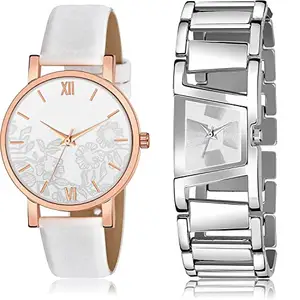 NEUTRON Quartz Analog White and Silver Color Dial Women Watch - G543-G616 (Pack of 2)
