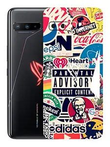 AtOdds - Compatible for Asus ROG 3 - Mobile Back Skin Rear Screen Guard Protector Film Wrap (Only for Back & Camera) (Explicit Graffiti)