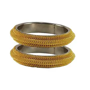 MAYA FASHION Golden Gold Platted Brass Bangle Elegant Extra Large Size Bangle | Perfect Fit for Plus Size banglesTrendy and Comfortable Fit for woman and girls | (Sku-ban2065)