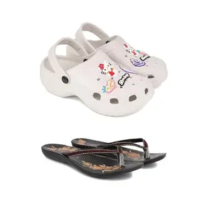 Premium Comfortable Regular Wear Clogs for Women with Stylish Flats Fashion Slippers for Women's & Girls Combo-O10-O19-8 Brown(Combo(G)-O10-O19-8_BZ)-EURO-39