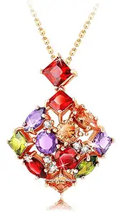 Via Mazzini 18K Gold Plated AAA Swiss Cubic Zirconia Pendant for Women and Girls