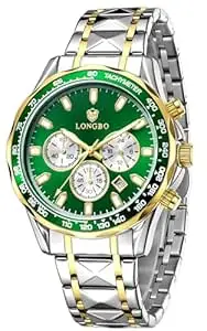 LONGBO Diplomat 83818 Men’s Chronograph Watch with Steel Bracelet, Reinforced Mineral Crystal, Luminous Hands and Date Display | Men | Office, Business, Formal & Gifting