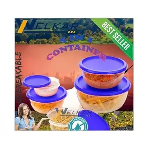 Kitchen Container |250+450+800+1400+2500 ml| Stackable Refrigerator Organizer for Fresh Food Storage | BPA-Free Kitchen Solution Transparent food storage Stackable frid|design - 497for home