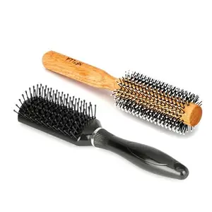 Nfilla QUiff Roller Round Brush, Small Is Perfect To Style And Add Volume To Any Short Hair, Roller Brush Works Great With Wax, Clay, Beard Balm, Pomade. & Vented Hair Brush and Hair Comb