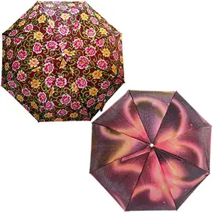 Rainpopson Umbrella for Women 2 Fold & Umbrella for Men (Multicolour)- Combo Set of 2 (UM-794)