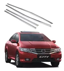 DD SONS Car Window Lower Garnish Stainless Steel Chrome Finishing for Honda City Type - 3 (2009-2013)