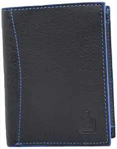 Le Craf Harry Black Genuine Leather Wallet Purse for Men's and Boys-Id Window-Credit Debit Card Holder-Coin Pocket-Comes in an Elegant Gift Box