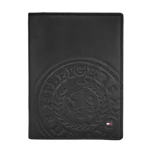 Tommy Hilfiger Wexford Men Leather Passport Case - Black, No. of Card Slot - 3